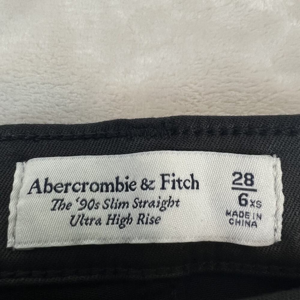 Abercrombie Fitch‎ Pants Womens 28/6 XS Black 90s Slim Straight Ultra High Rise - Picture 3 of 13